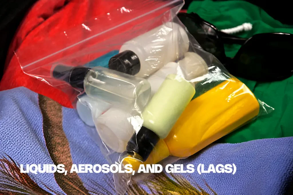Rules for carrying liquids, aerosols, and gels (LAGs) at Bangkok Airport.